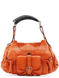 121615 Orange Leather Mombasa Shoulder Bag
