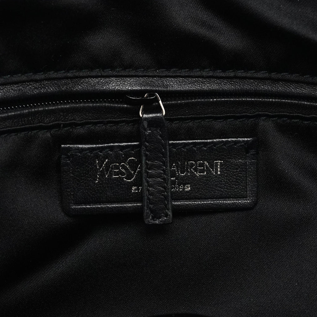 123435 Black Canvas Velvet YSL Tote Bag