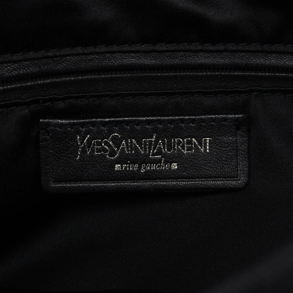 123435 Black Canvas Velvet YSL Tote Bag