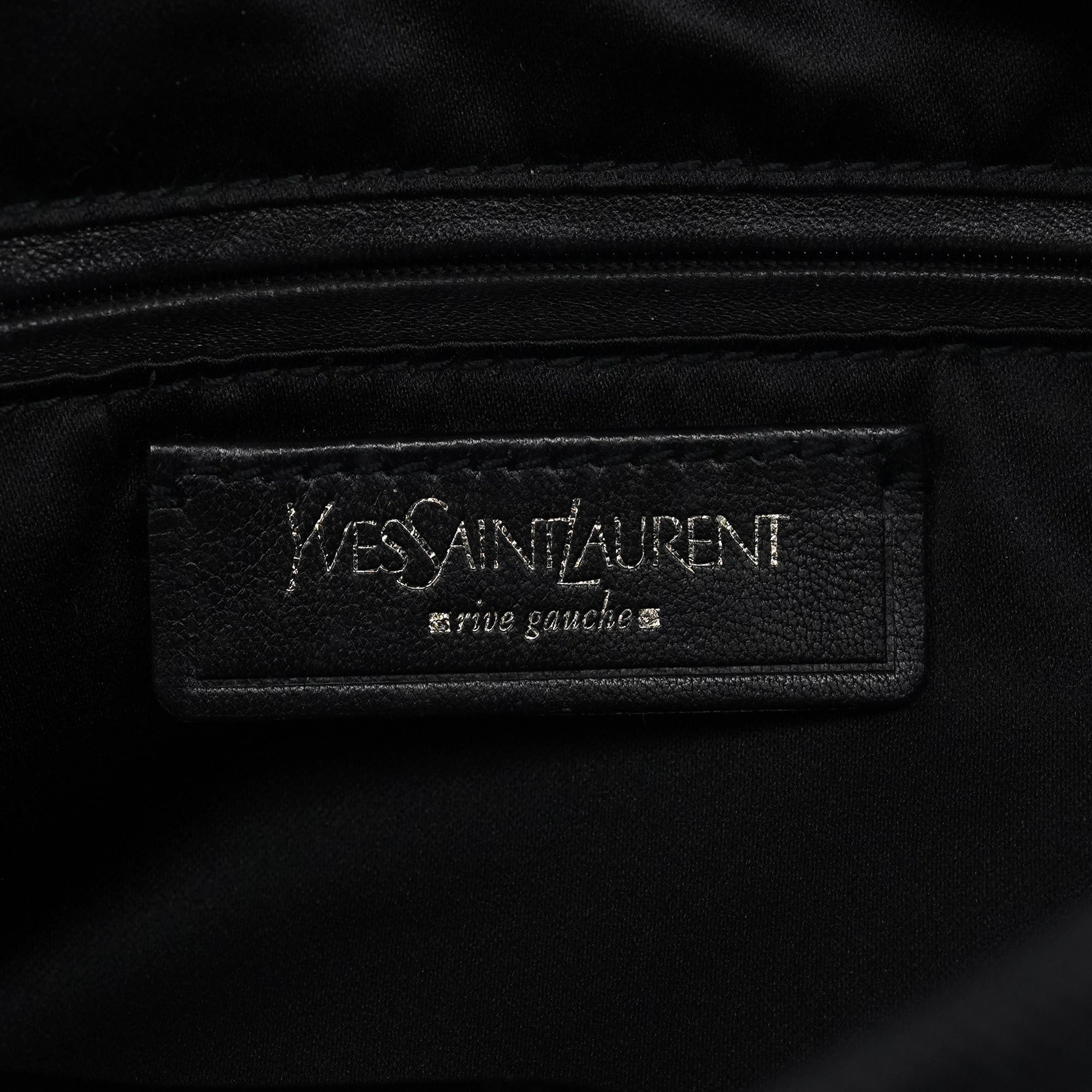 123435 Black Canvas Velvet YSL Tote Bag