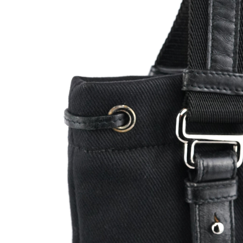 123435 Black Canvas Velvet YSL Tote Bag