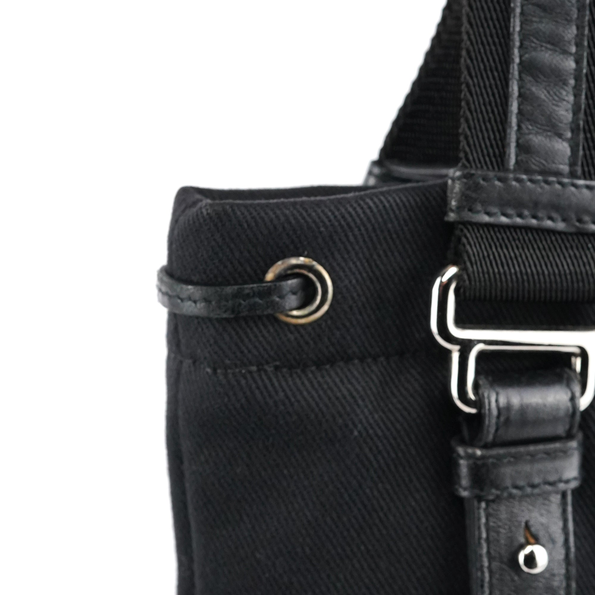 123435 Black Canvas Velvet YSL Tote Bag