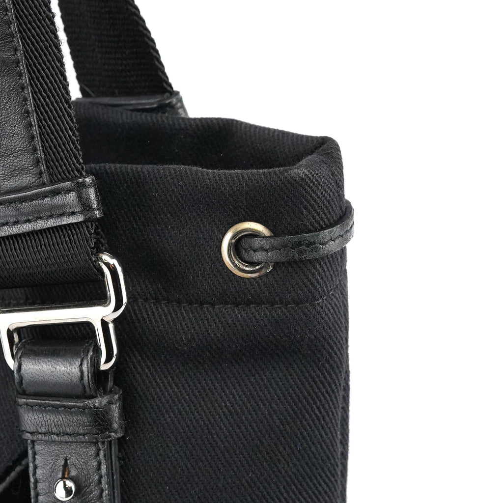 123435 Black Canvas Velvet YSL Tote Bag
