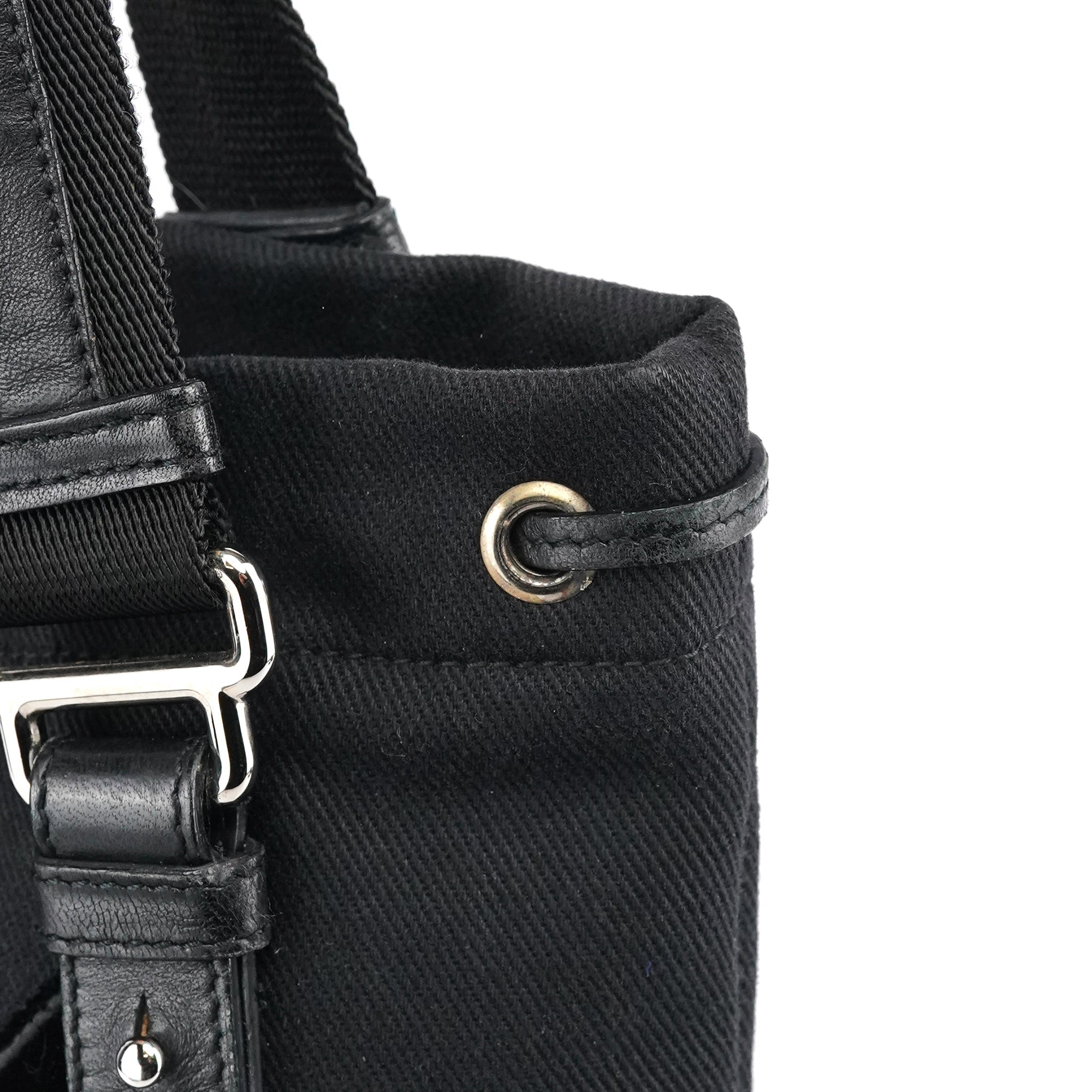 123435 Black Canvas Velvet YSL Tote Bag