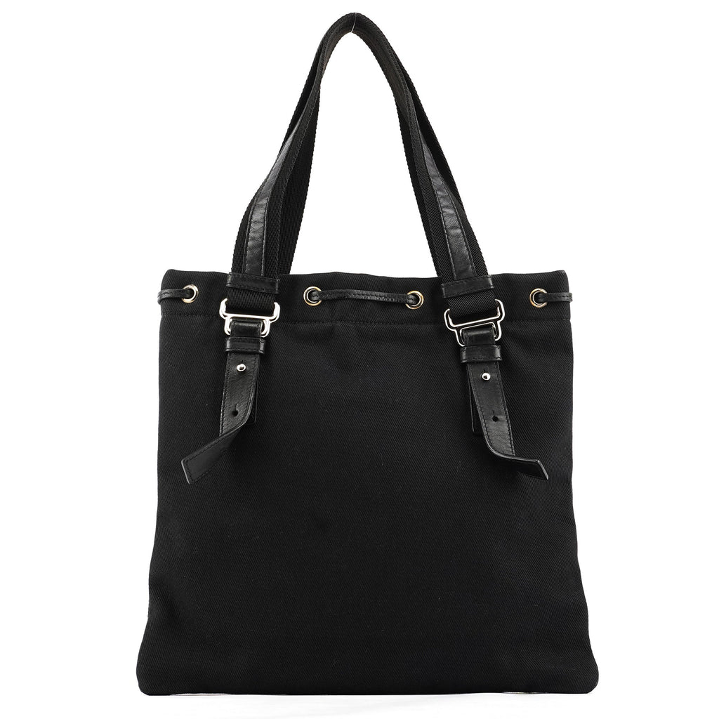 123435 Black Canvas Velvet YSL Tote Bag