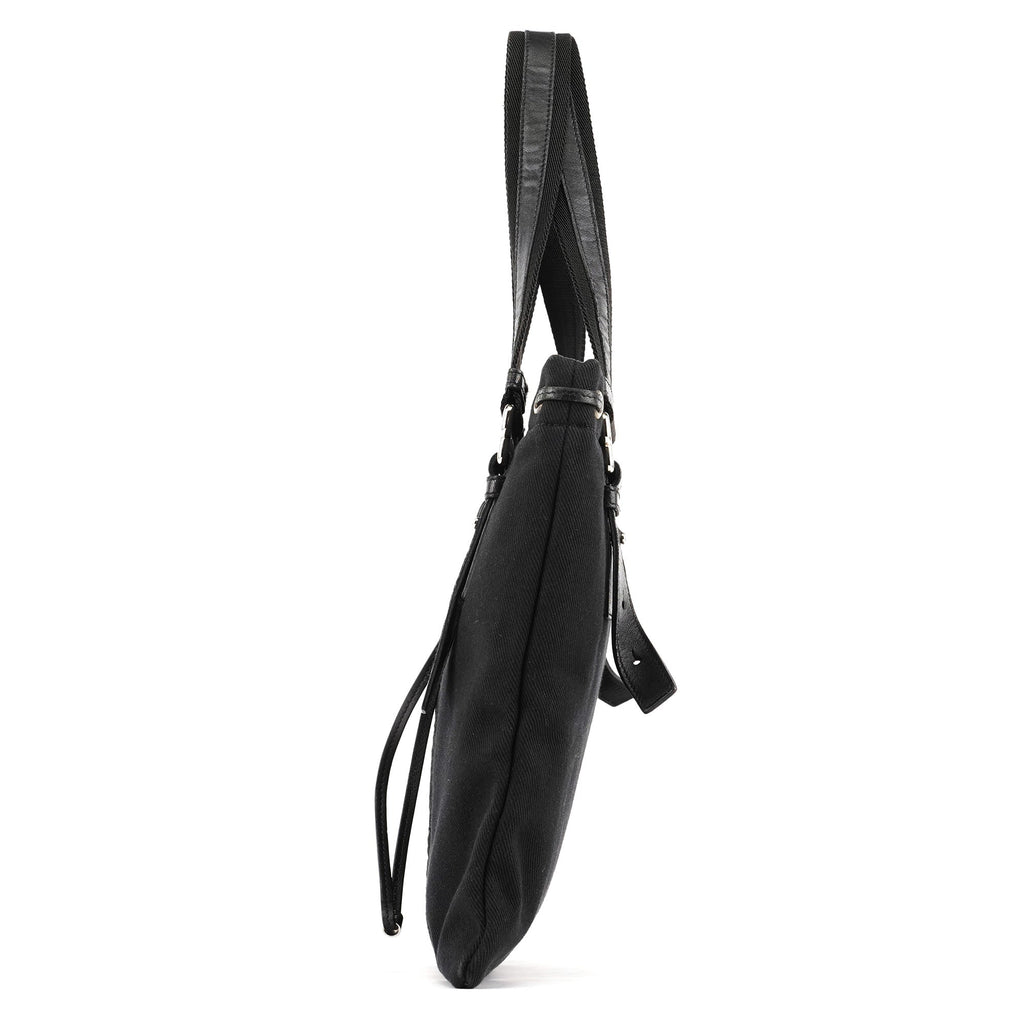 123435 Black Canvas Velvet YSL Tote Bag