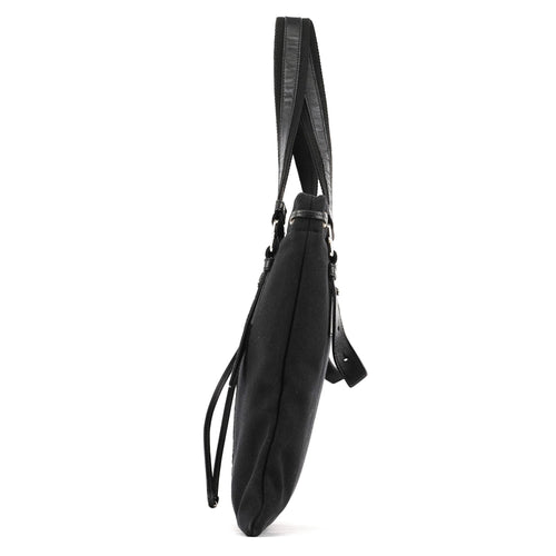 123435 Black Canvas Velvet YSL Tote Bag