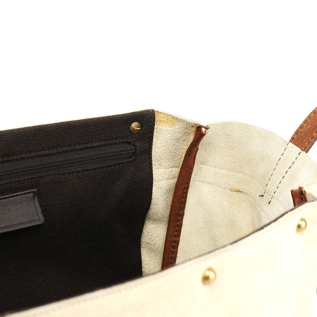 146878 Beige Suede Leather Travel Bag