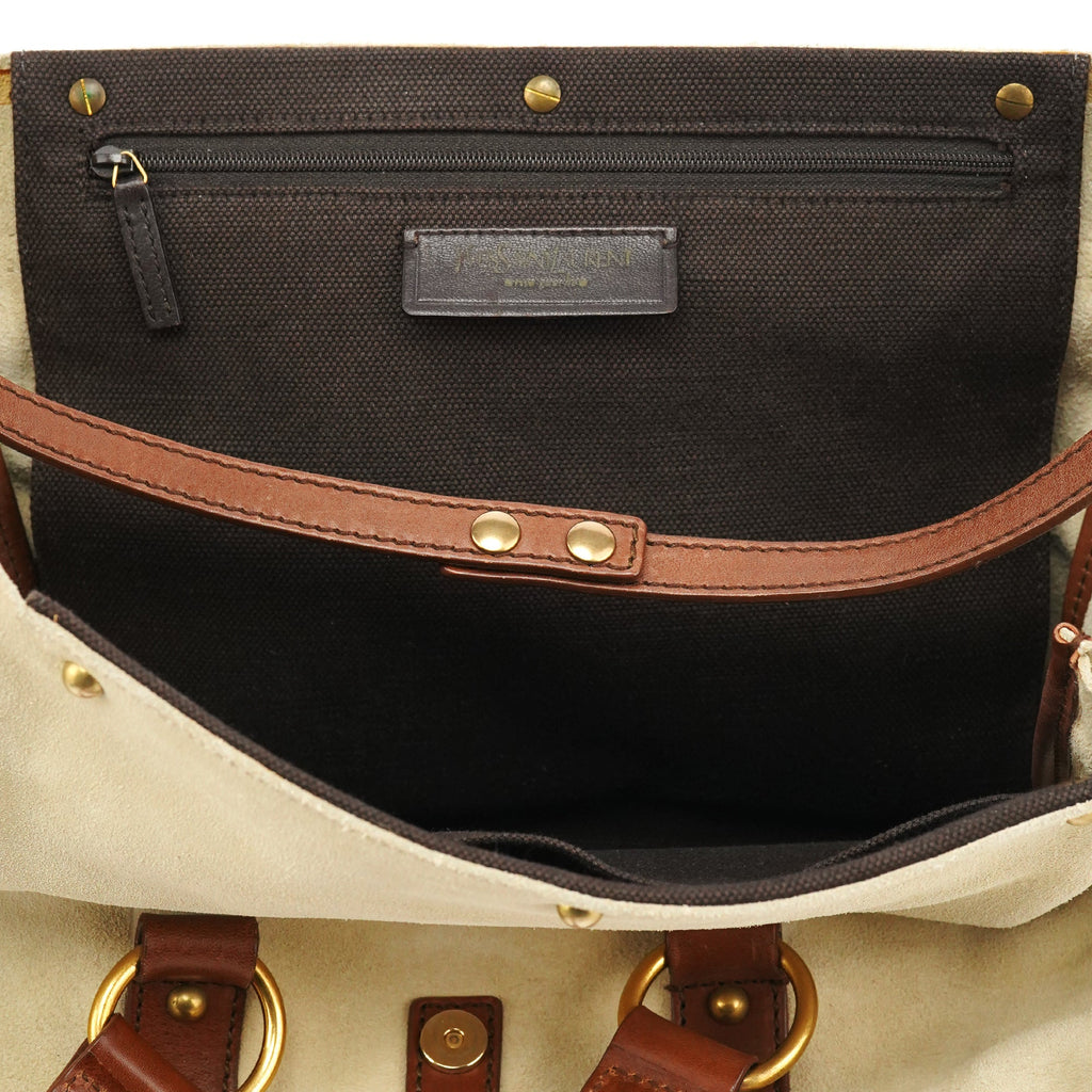 146878 Beige Suede Leather Travel Bag