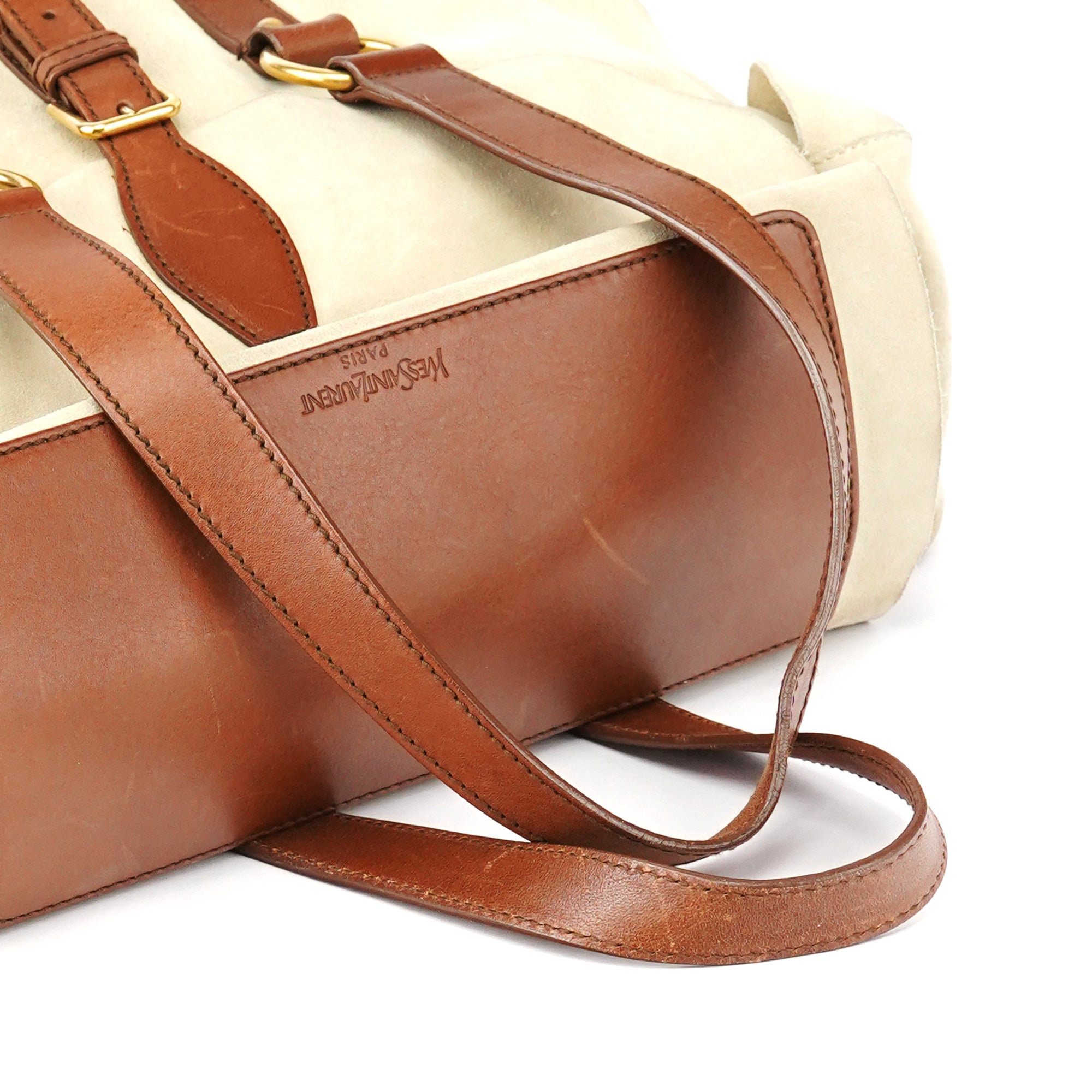 146878 Beige Suede Leather Travel Bag