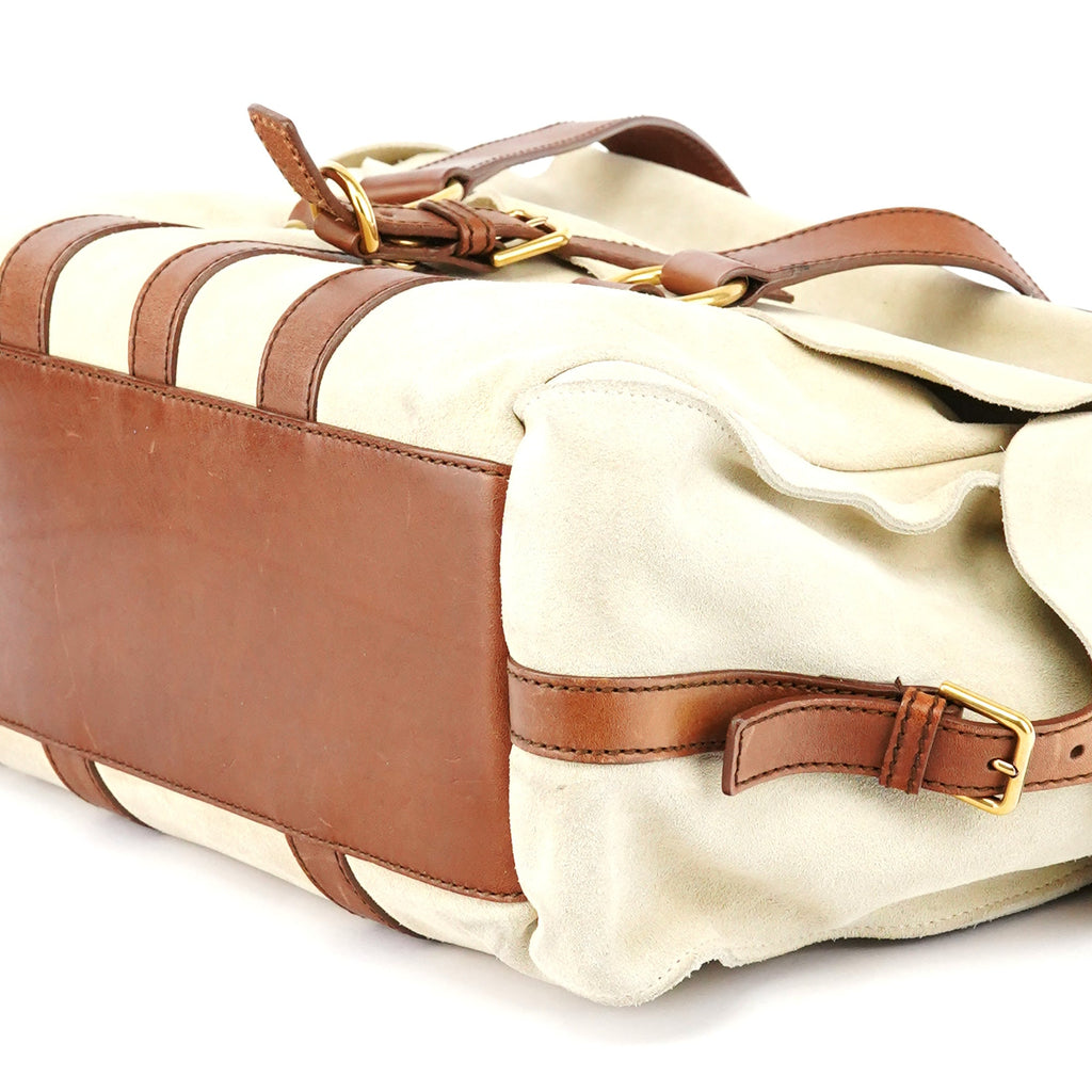 146878 Beige Suede Leather Travel Bag