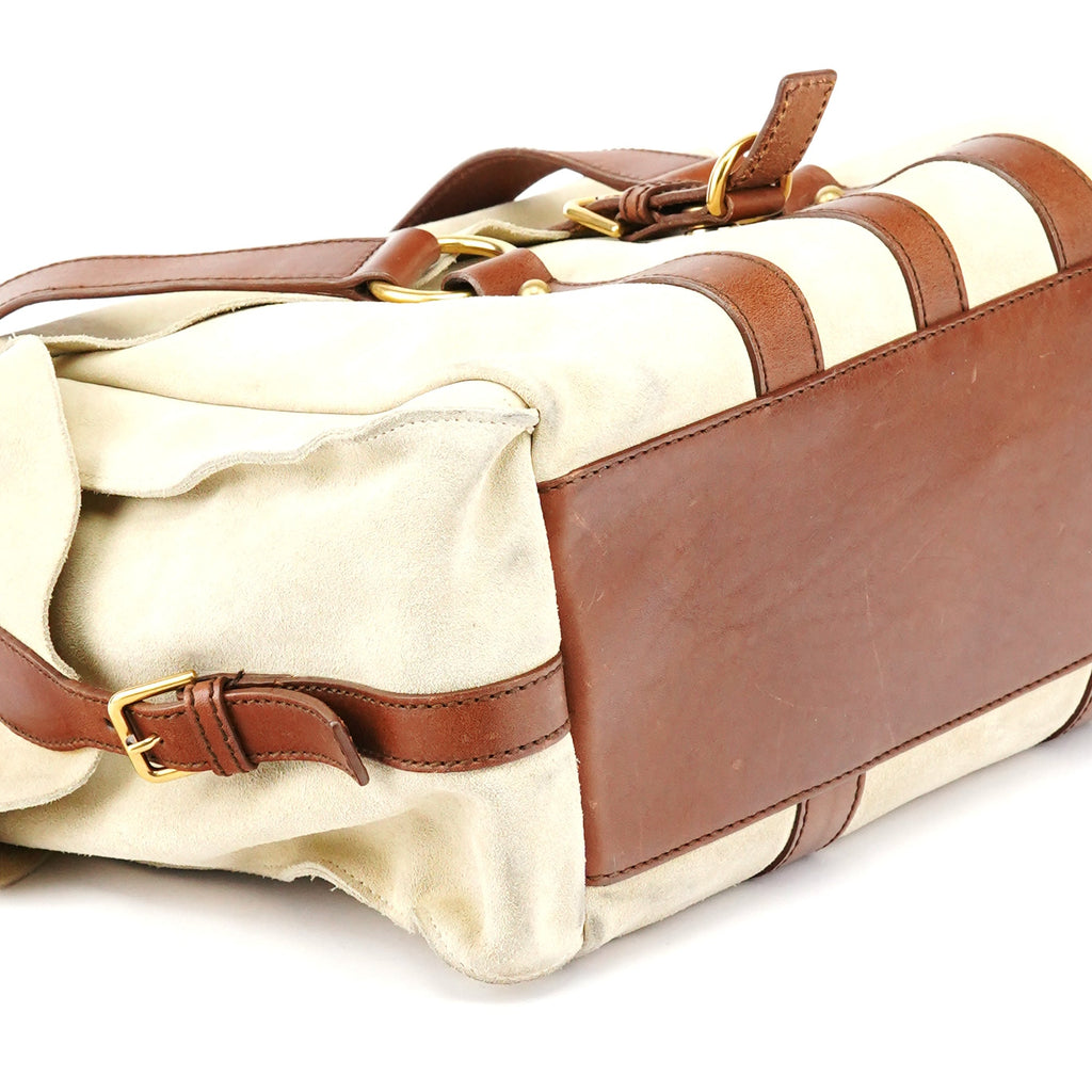 146878 Beige Suede Leather Travel Bag