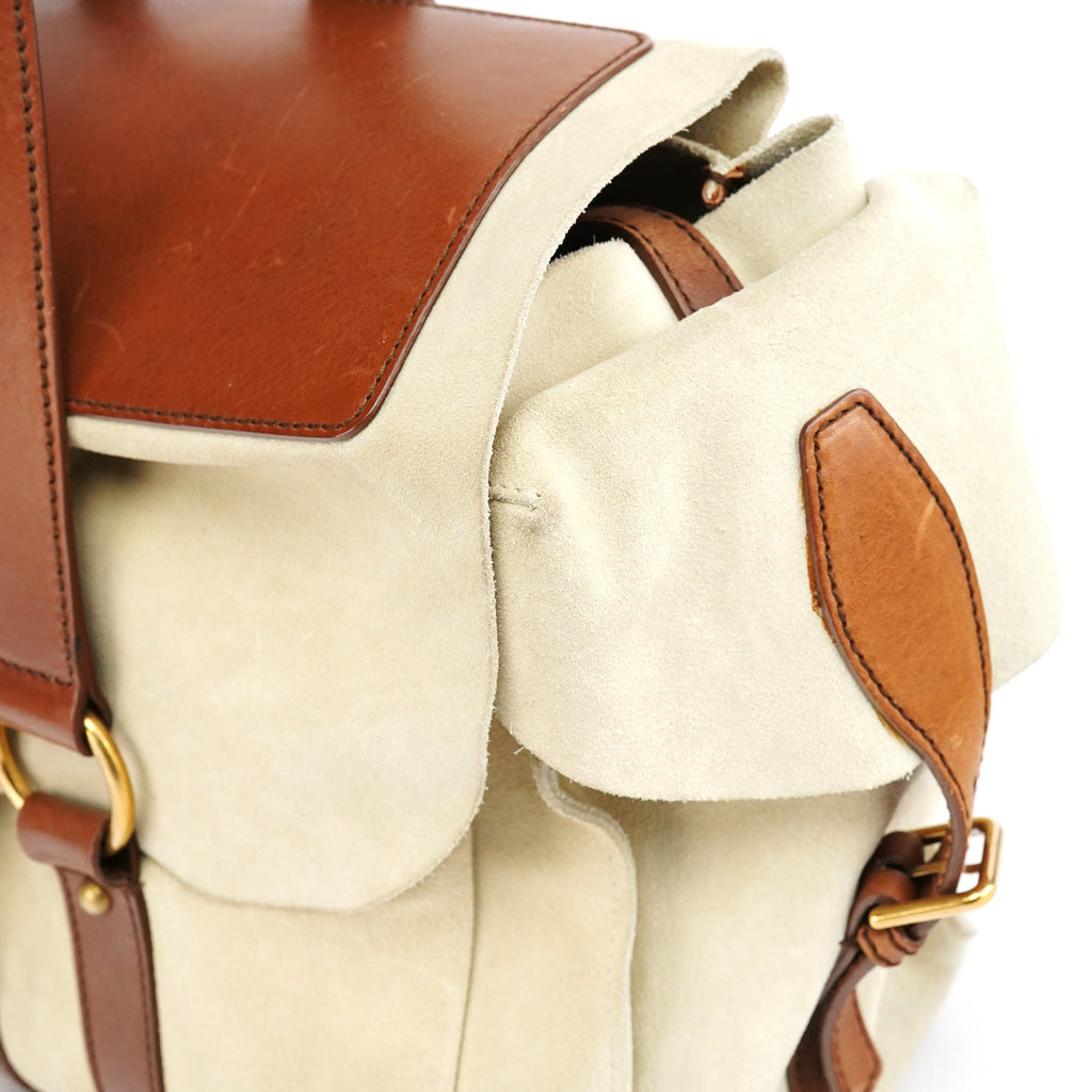 146878 Beige Suede Leather Travel Bag