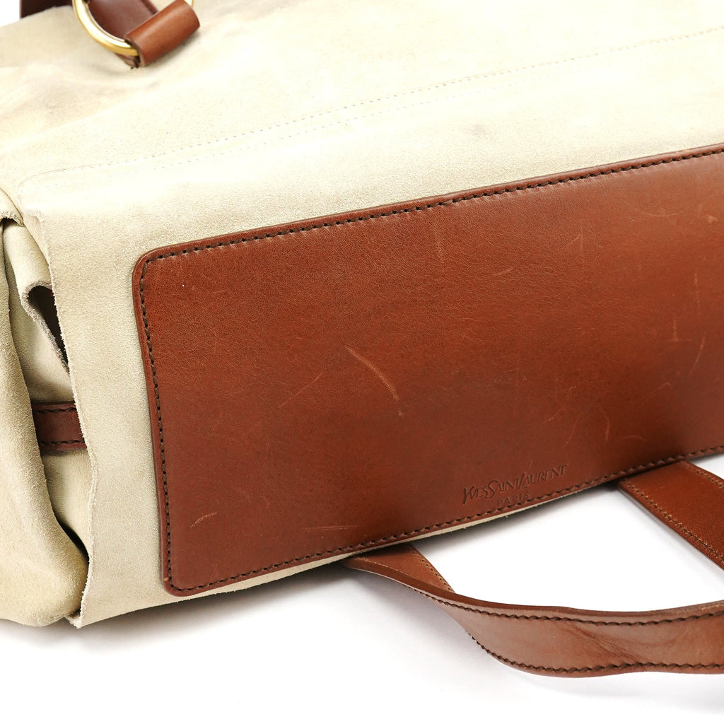 146878 Beige Suede Leather Travel Bag