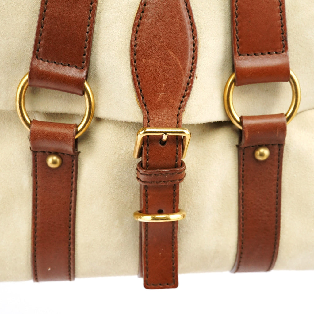 146878 Beige Suede Leather Travel Bag