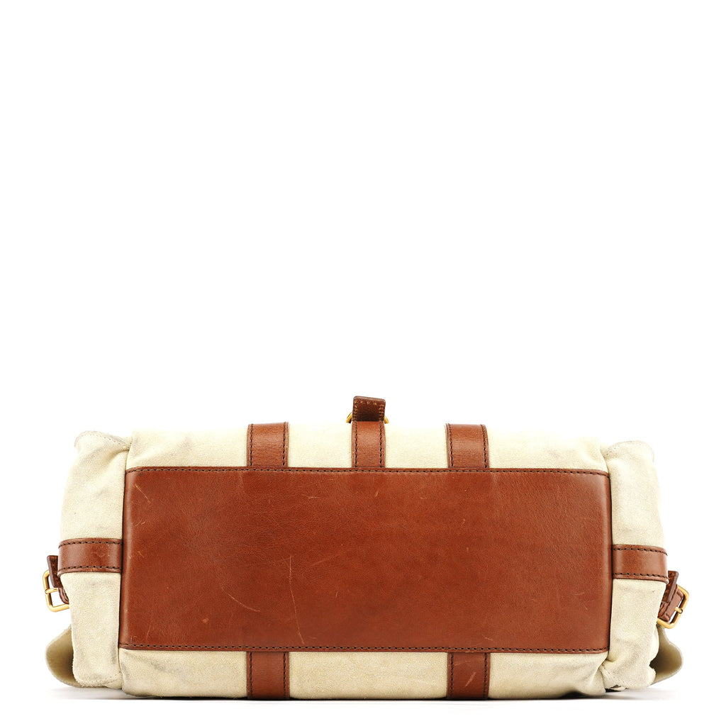 146878 Beige Suede Leather Travel Bag