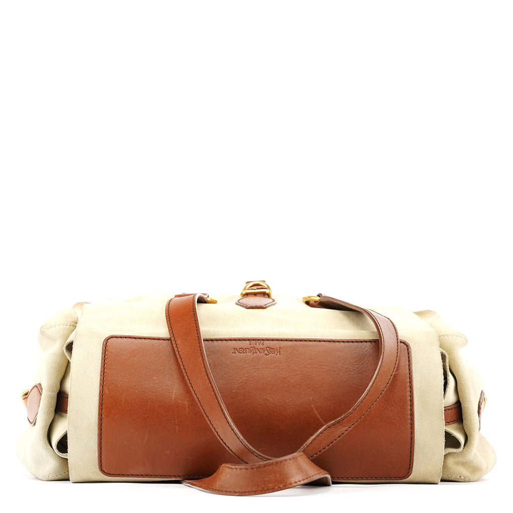 146878 Beige Suede Leather Travel Bag