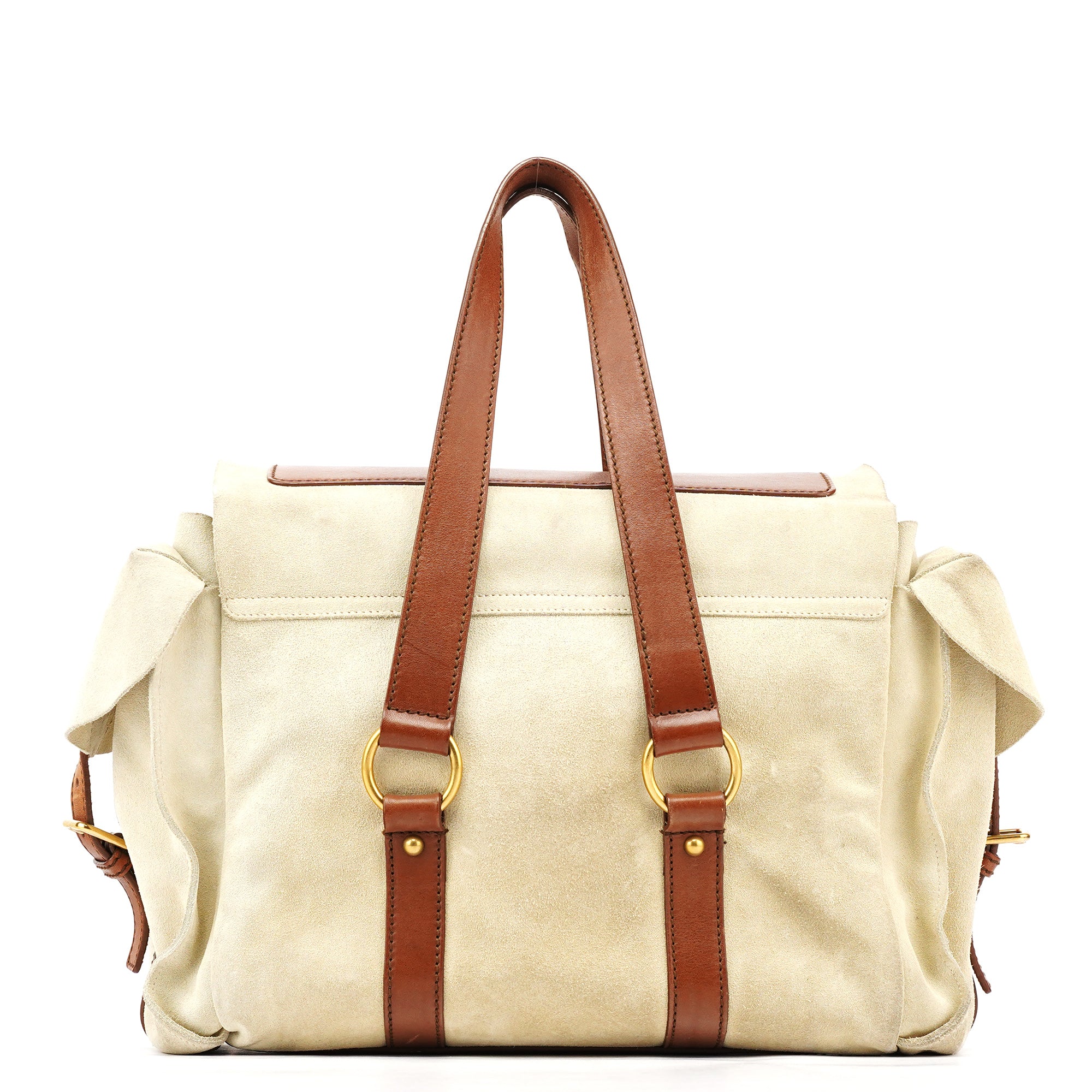 146878 Beige Suede Leather Travel Bag