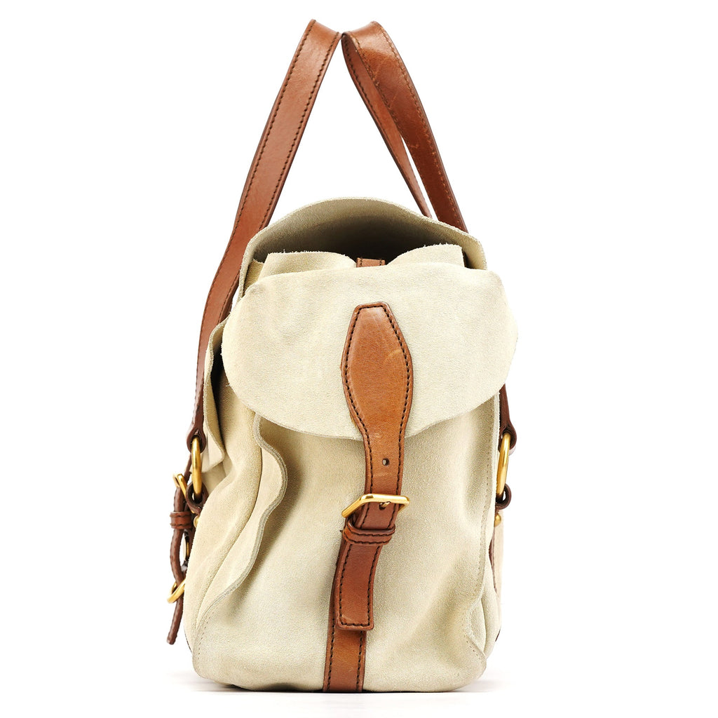 146878 Beige Suede Leather Travel Bag