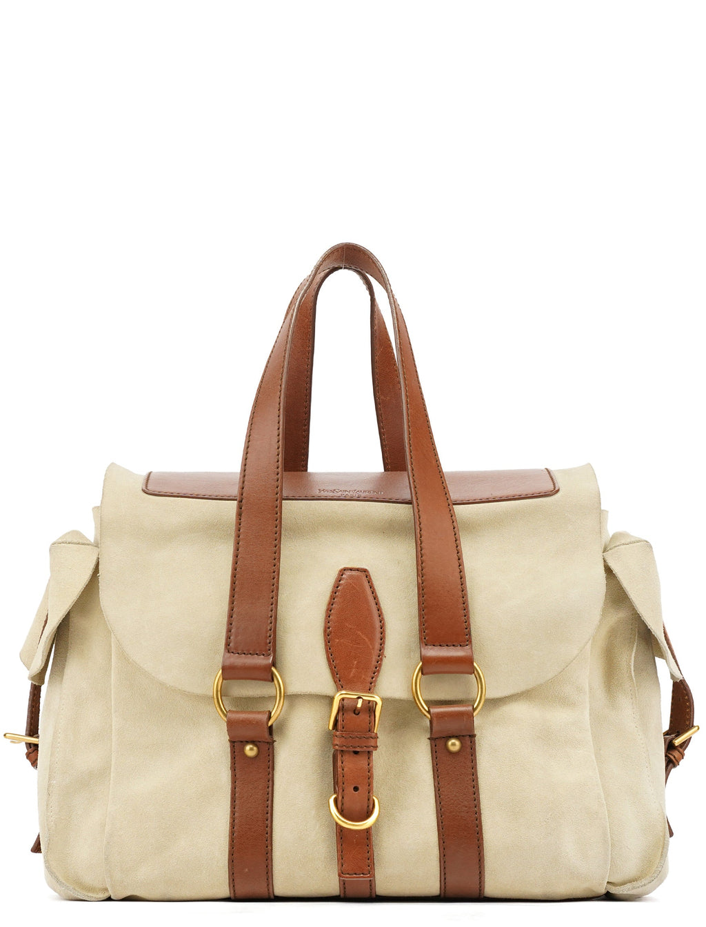 146878 Beige Suede Leather Travel Bag