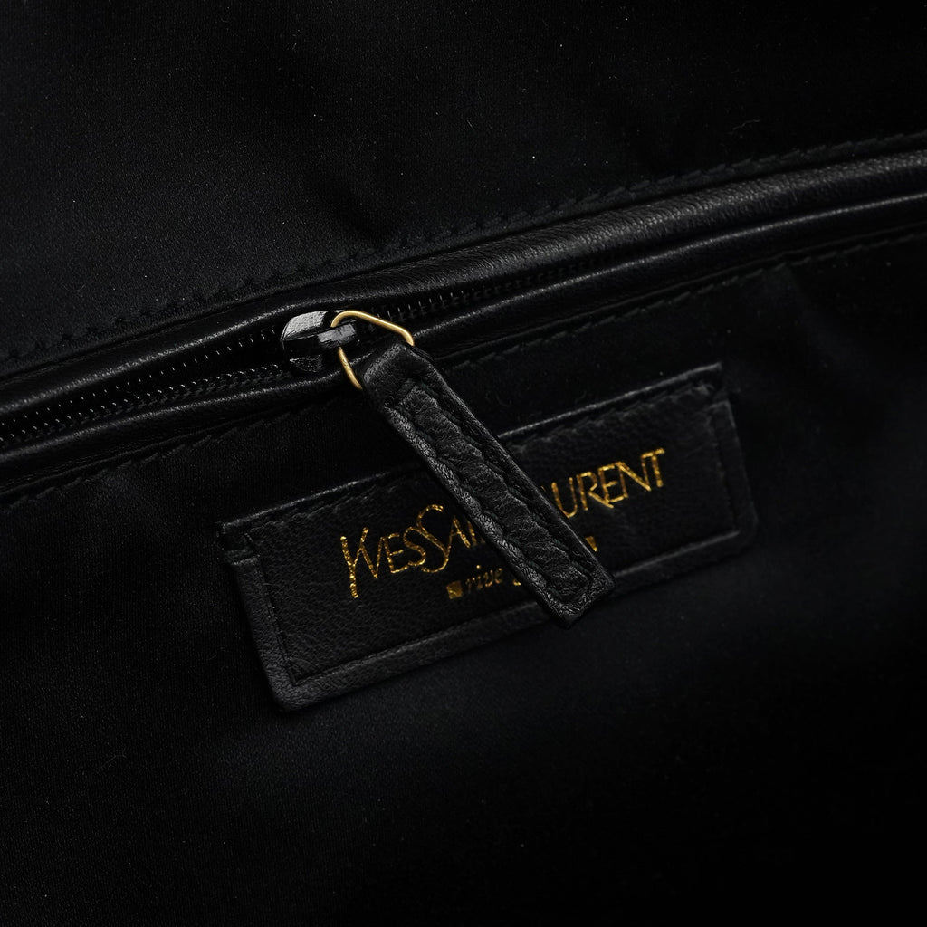 156464 Black Calfskin Leather Muse Tote Bag
