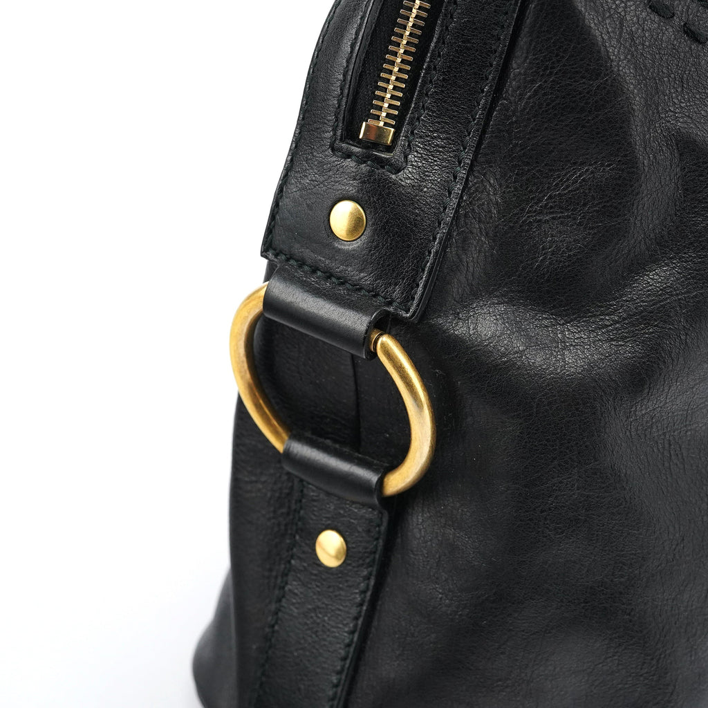 156464 Black Calfskin Leather Muse Tote Bag
