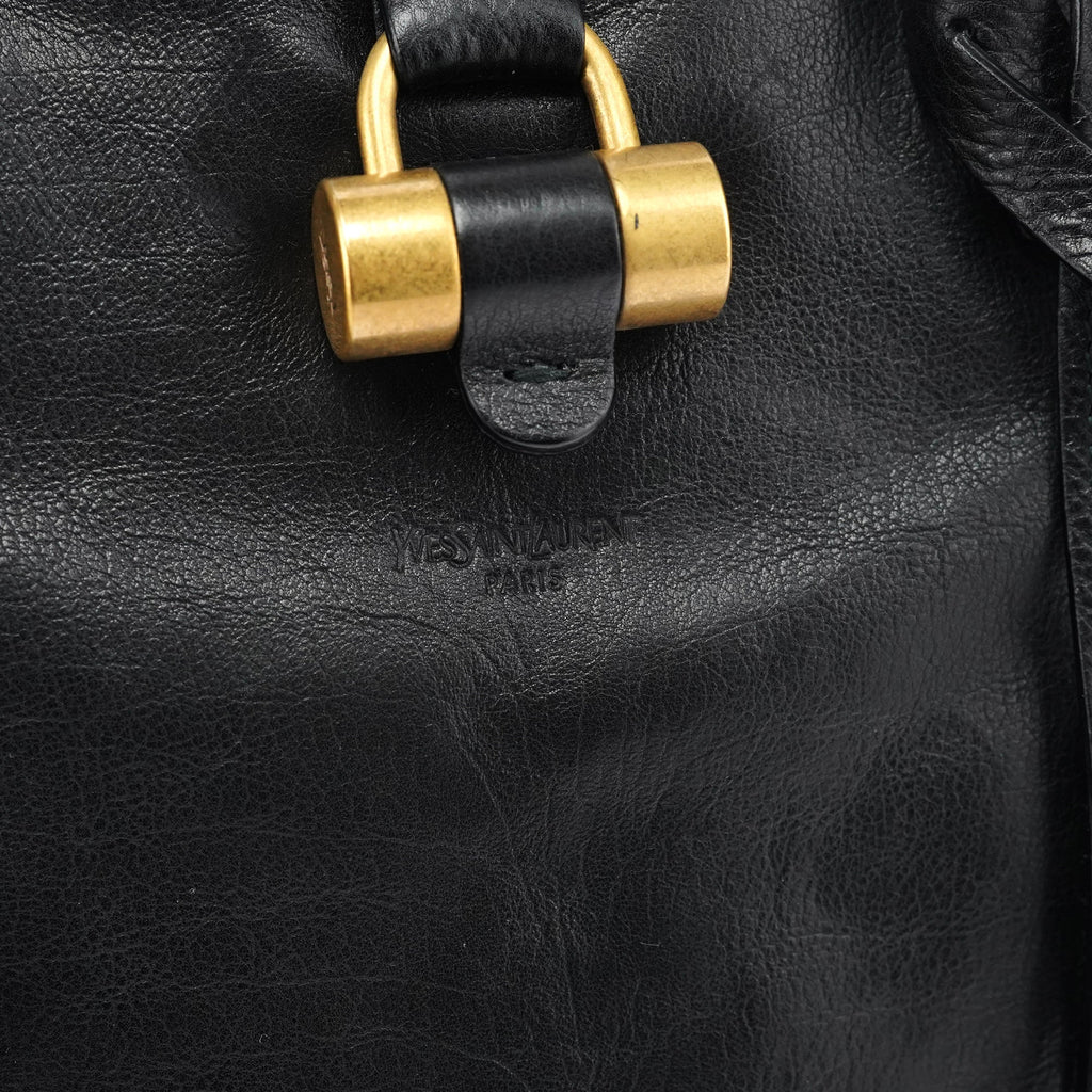 156464 Black Calfskin Leather Muse Tote Bag