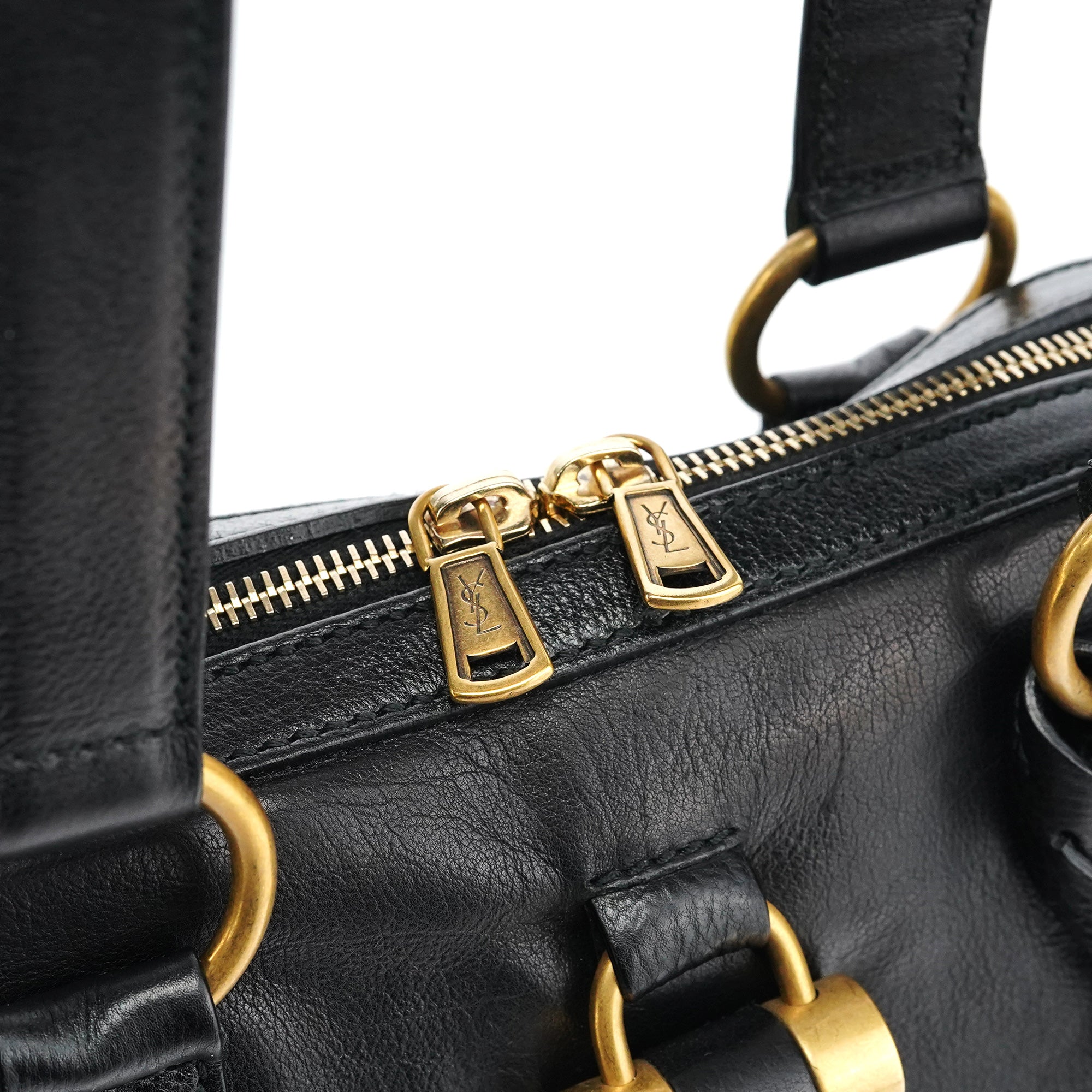 156464 Black Calfskin Leather Muse Tote Bag