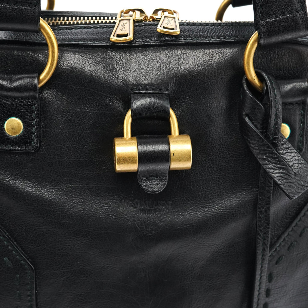 156464 Black Calfskin Leather Muse Tote Bag