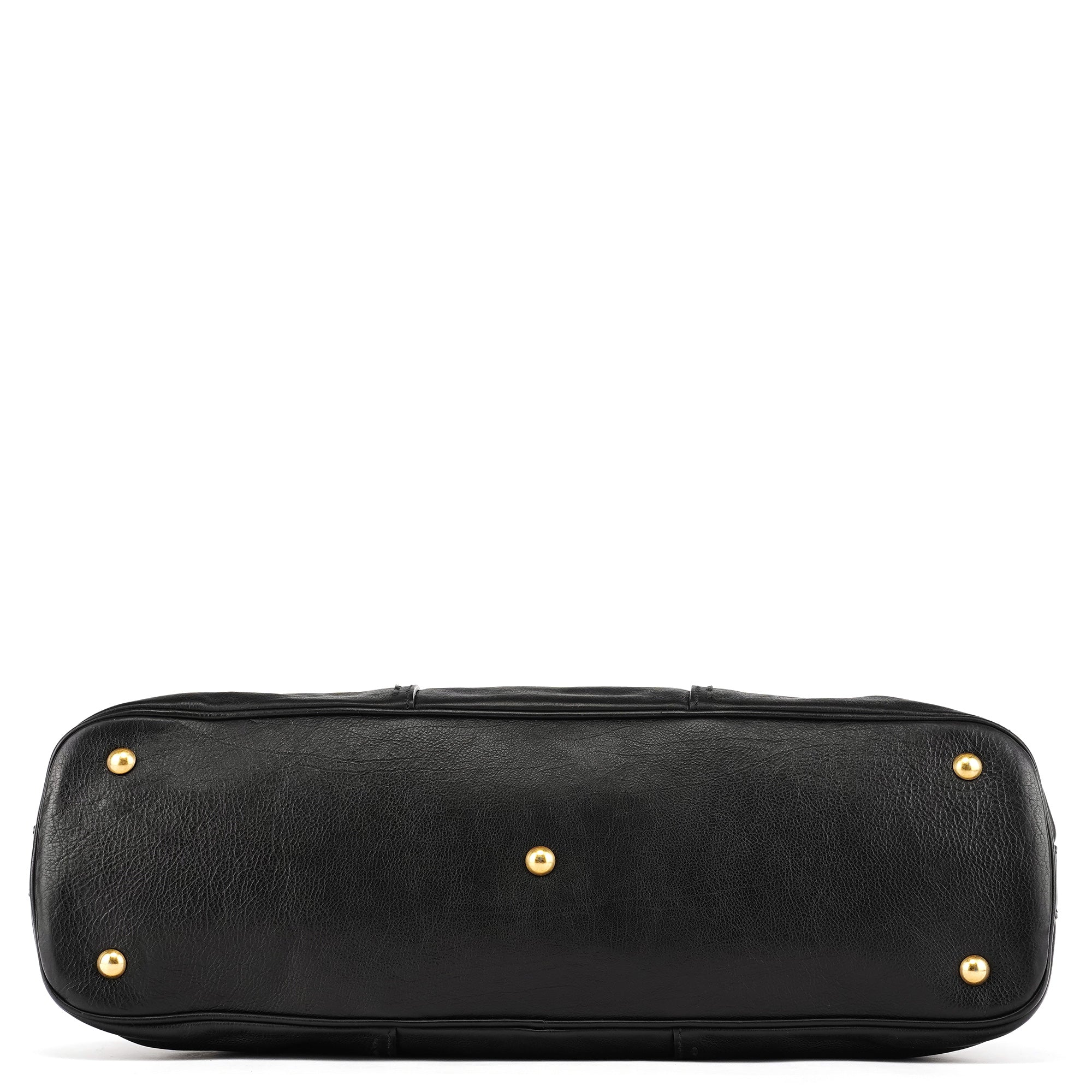 156464 Black Calfskin Leather Muse Tote Bag