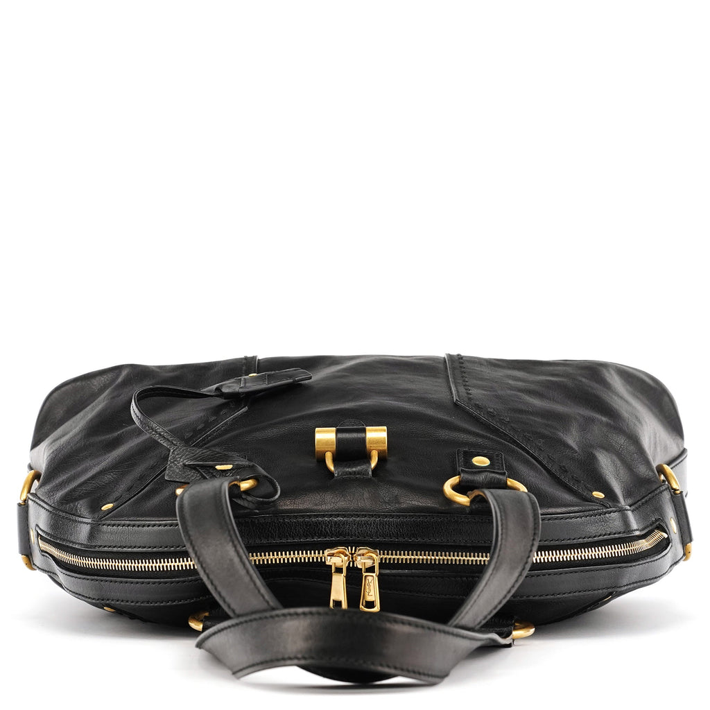 156464 Black Calfskin Leather Muse Tote Bag