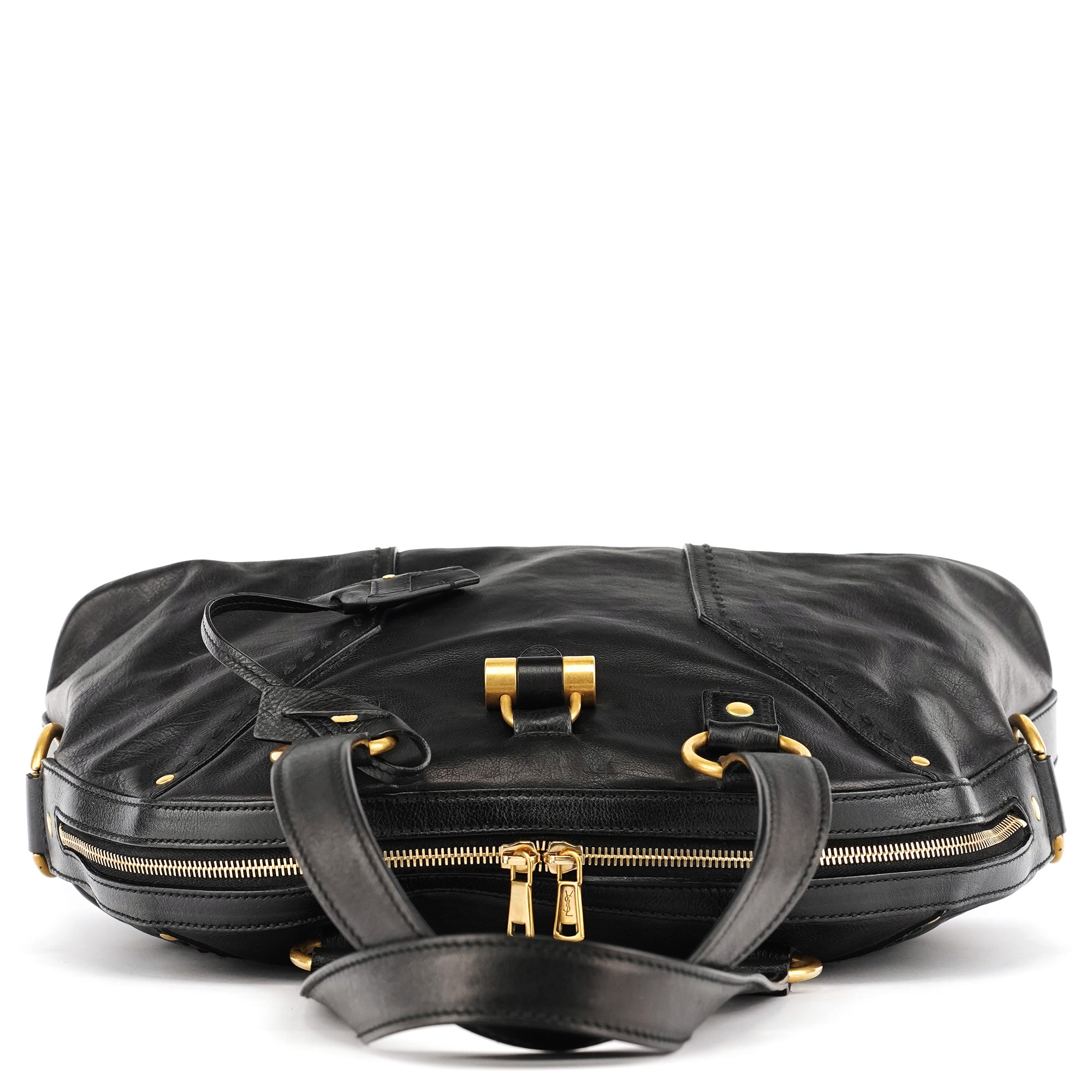 156464 Black Calfskin Leather Muse Tote Bag