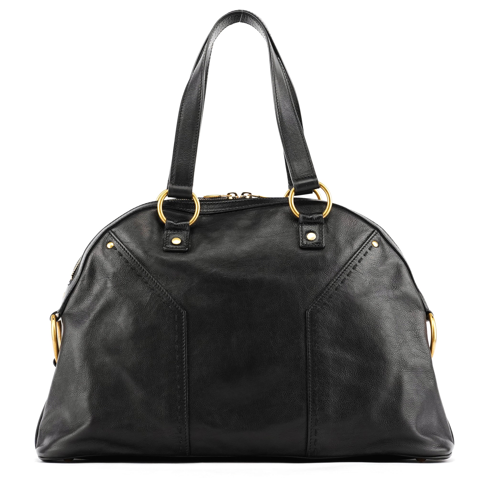 156464 Black Calfskin Leather Muse Tote Bag