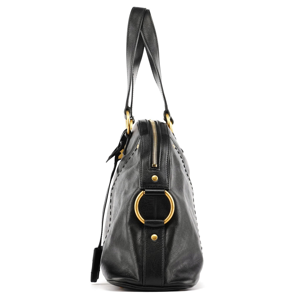 156464 Black Calfskin Leather Muse Tote Bag