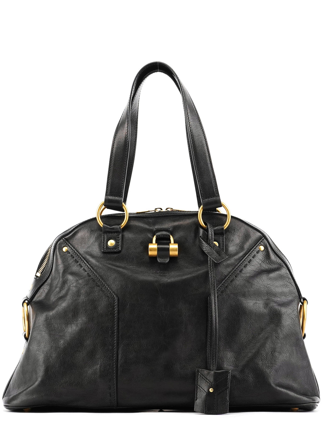 156464 Black Calfskin Leather Muse Tote Bag