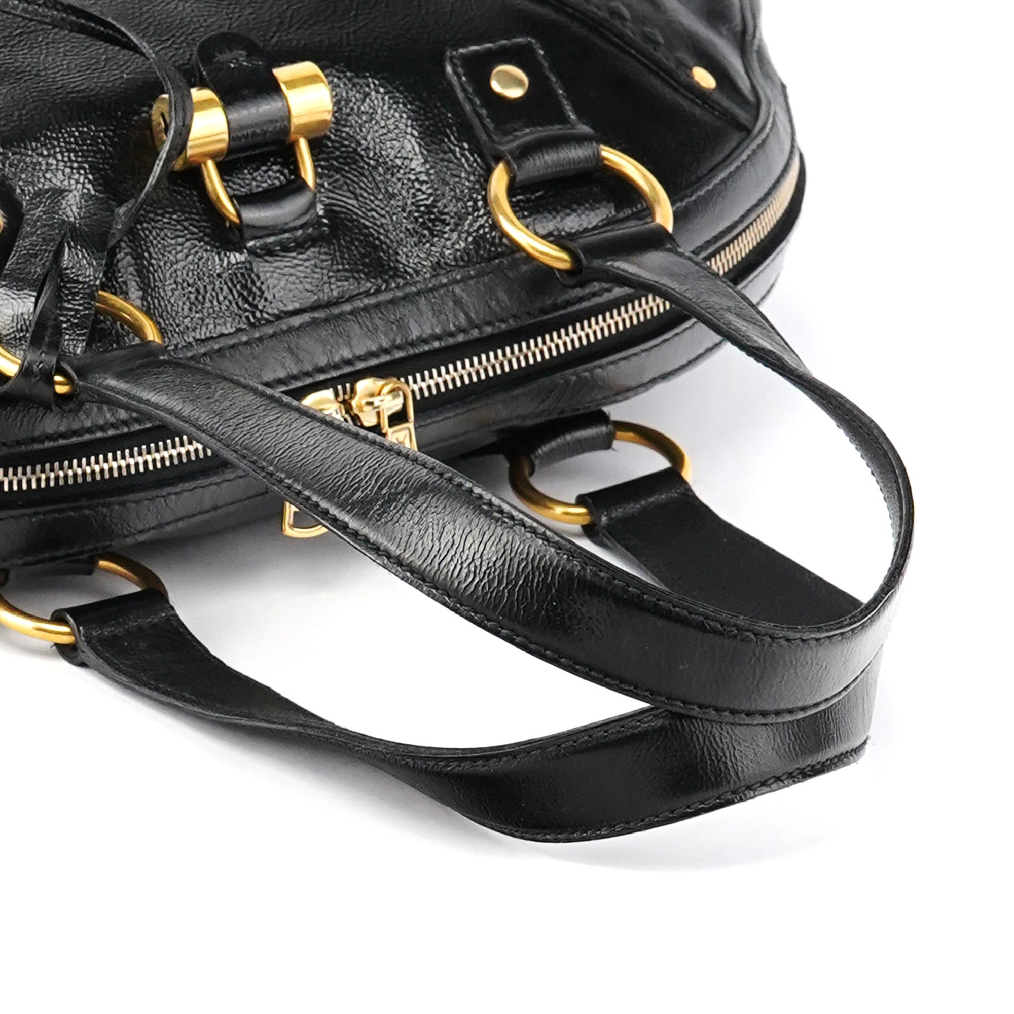 156464 Black Patent Leather Muse Tote Bag