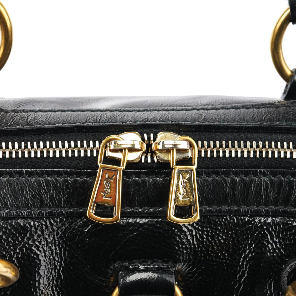 156464 Black Patent Leather Muse Tote Bag