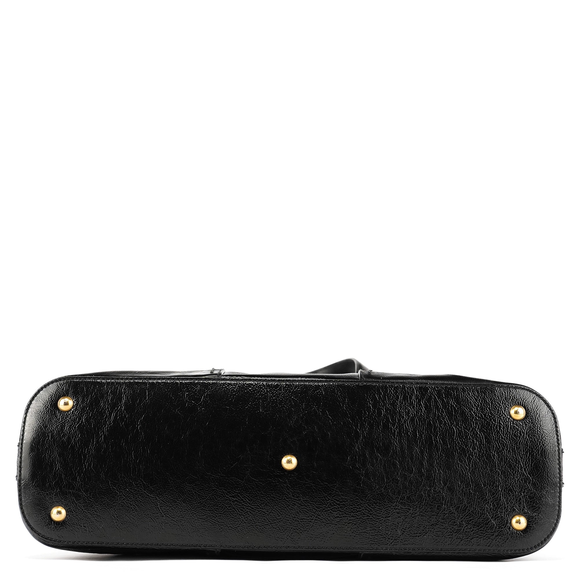 156464 Black Patent Leather Muse Tote Bag