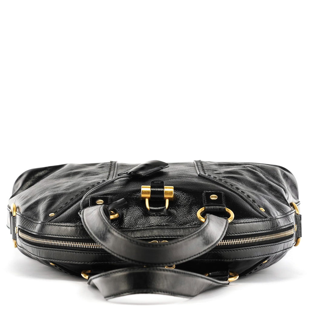 156464 Black Patent Leather Muse Tote Bag