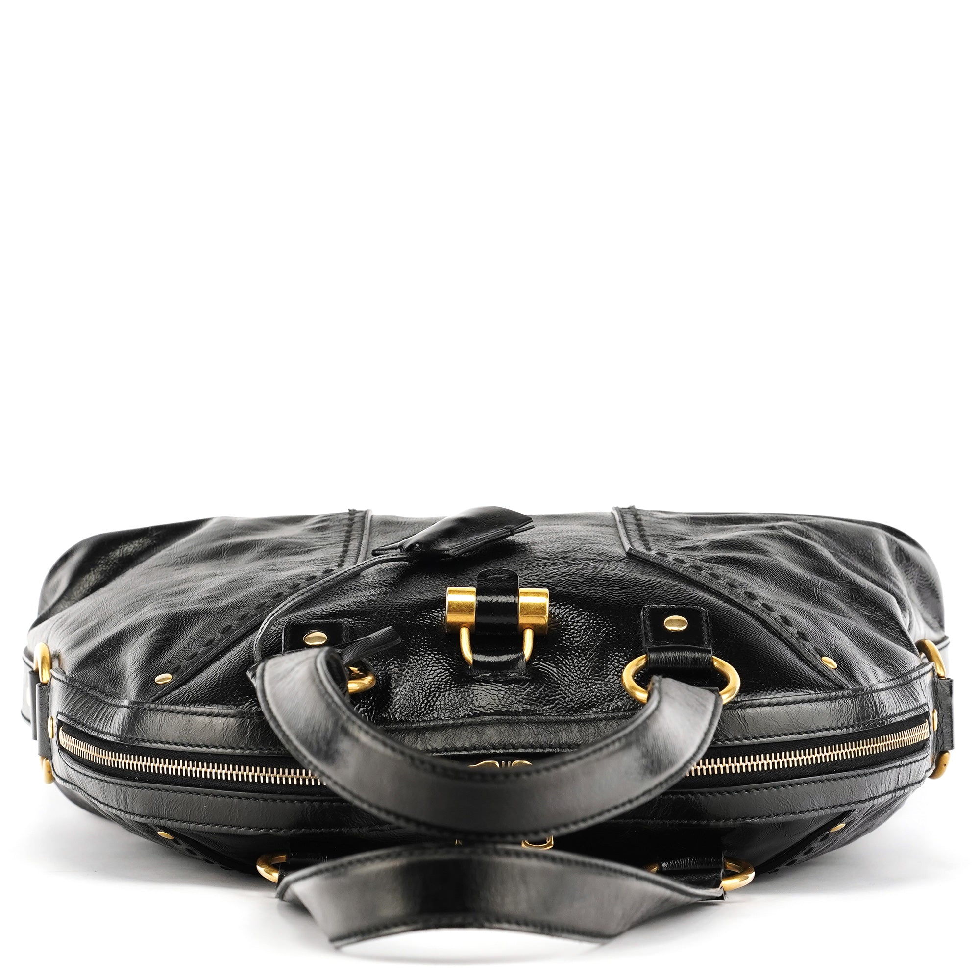 156464 Black Patent Leather Muse Tote Bag