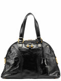 156464 Black Patent Leather Muse Tote Bag