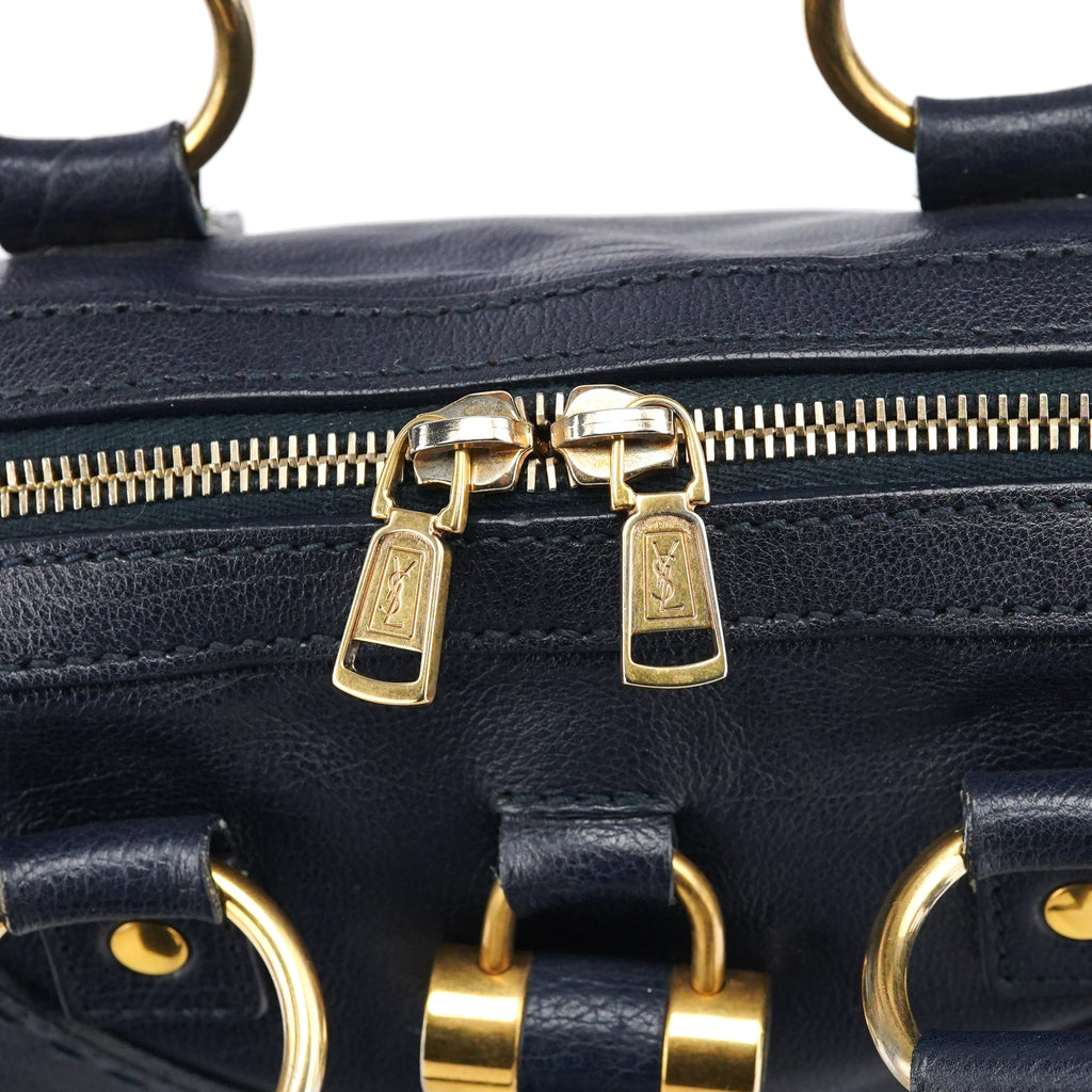 156464 Navy Leather Muse Tote Bag