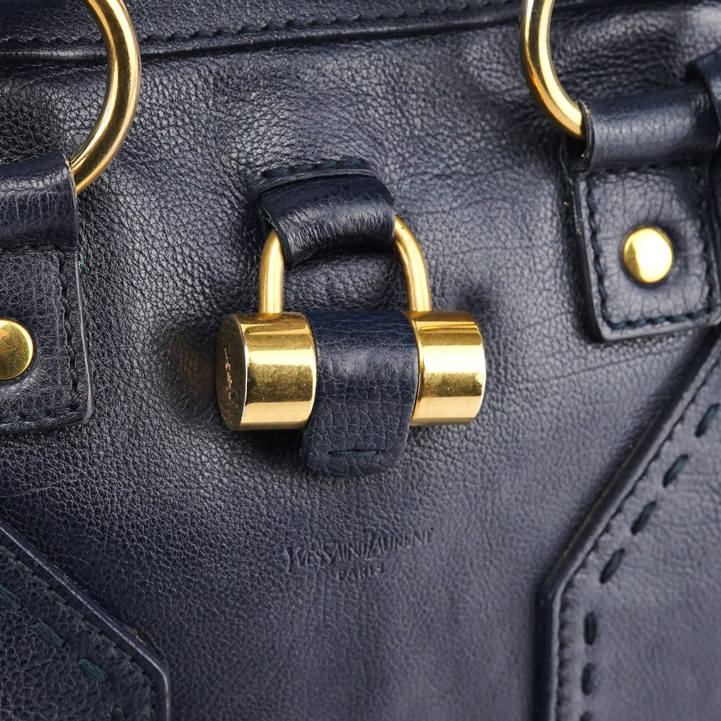 156464 Navy Leather Muse Tote Bag