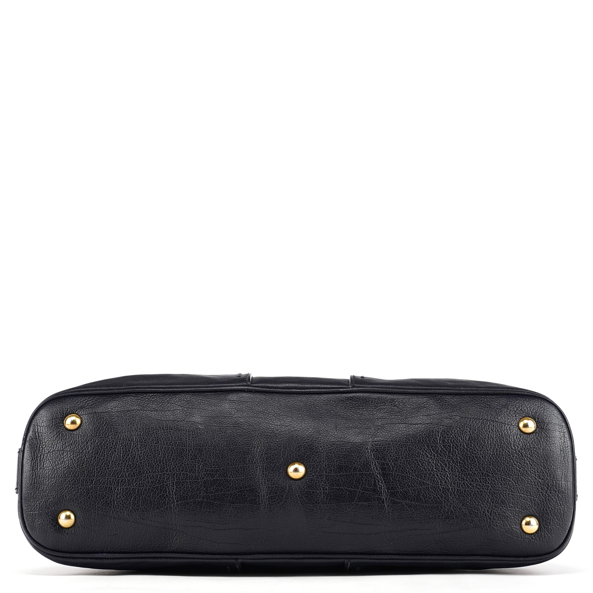 156464 Navy Leather Muse Tote Bag