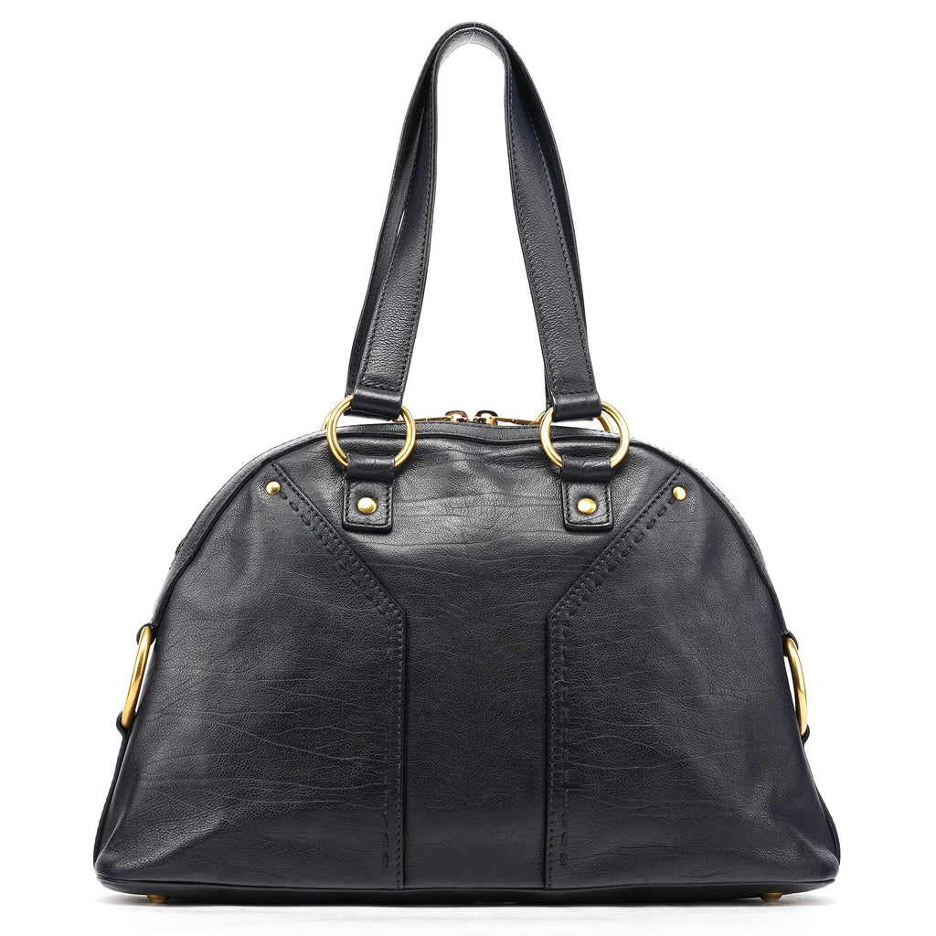 156464 Navy Leather Muse Tote Bag