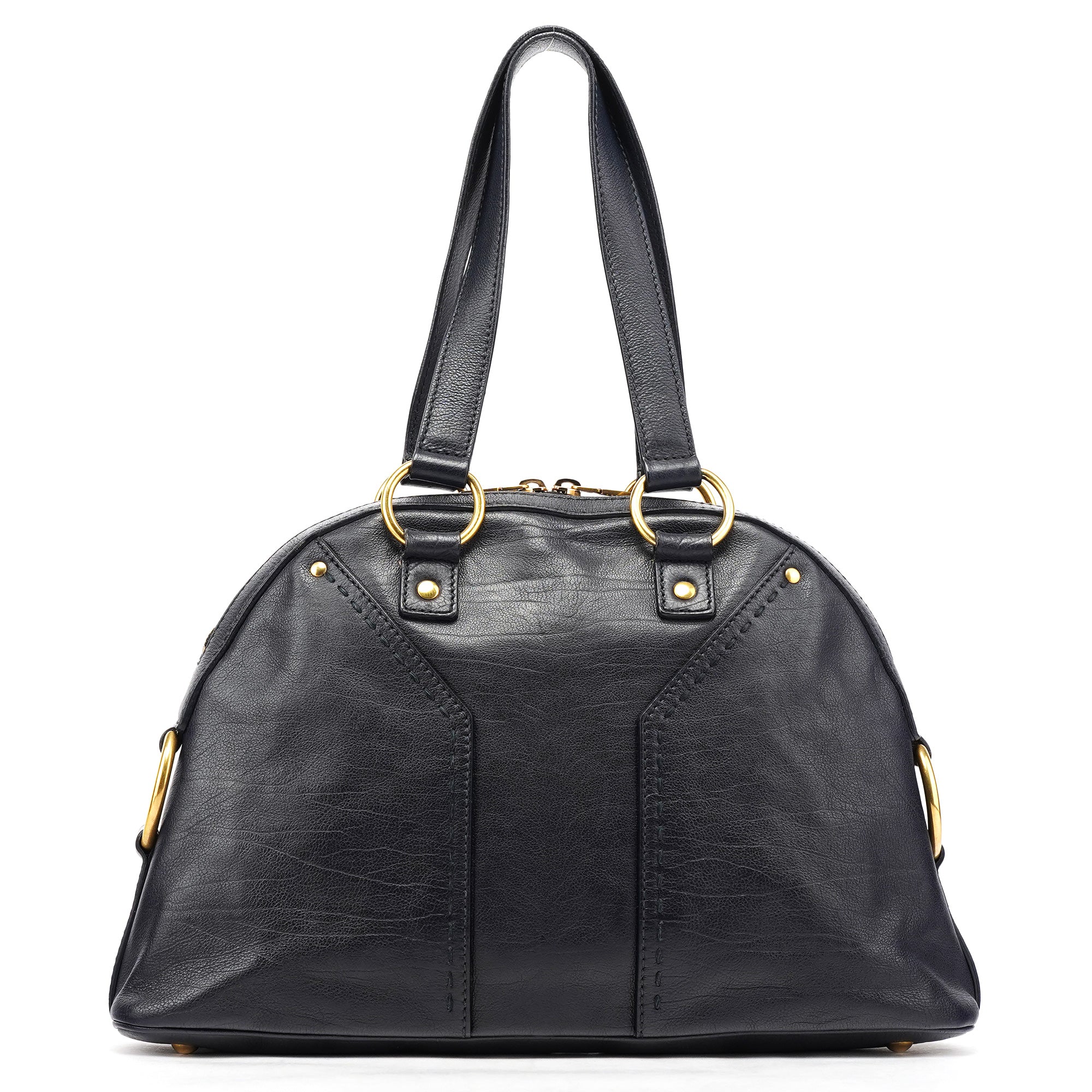 156464 Navy Leather Muse Tote Bag