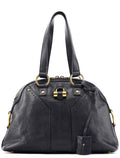 156464 Navy Leather Muse Tote Bag