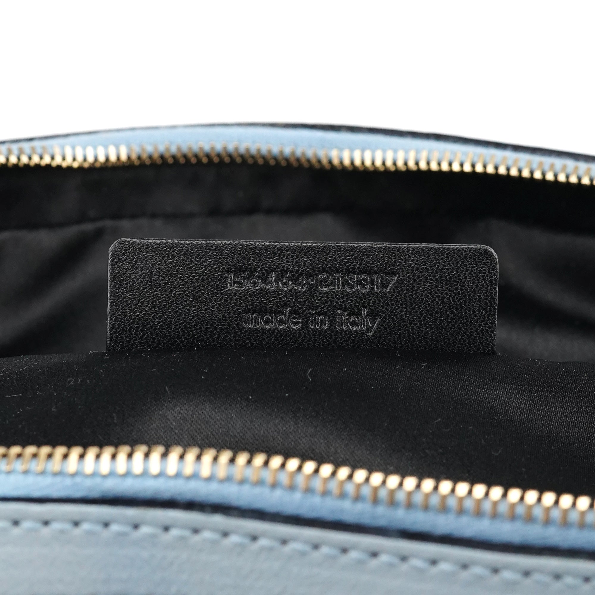 156464 Pale Blue Leather Muse Tote Bag