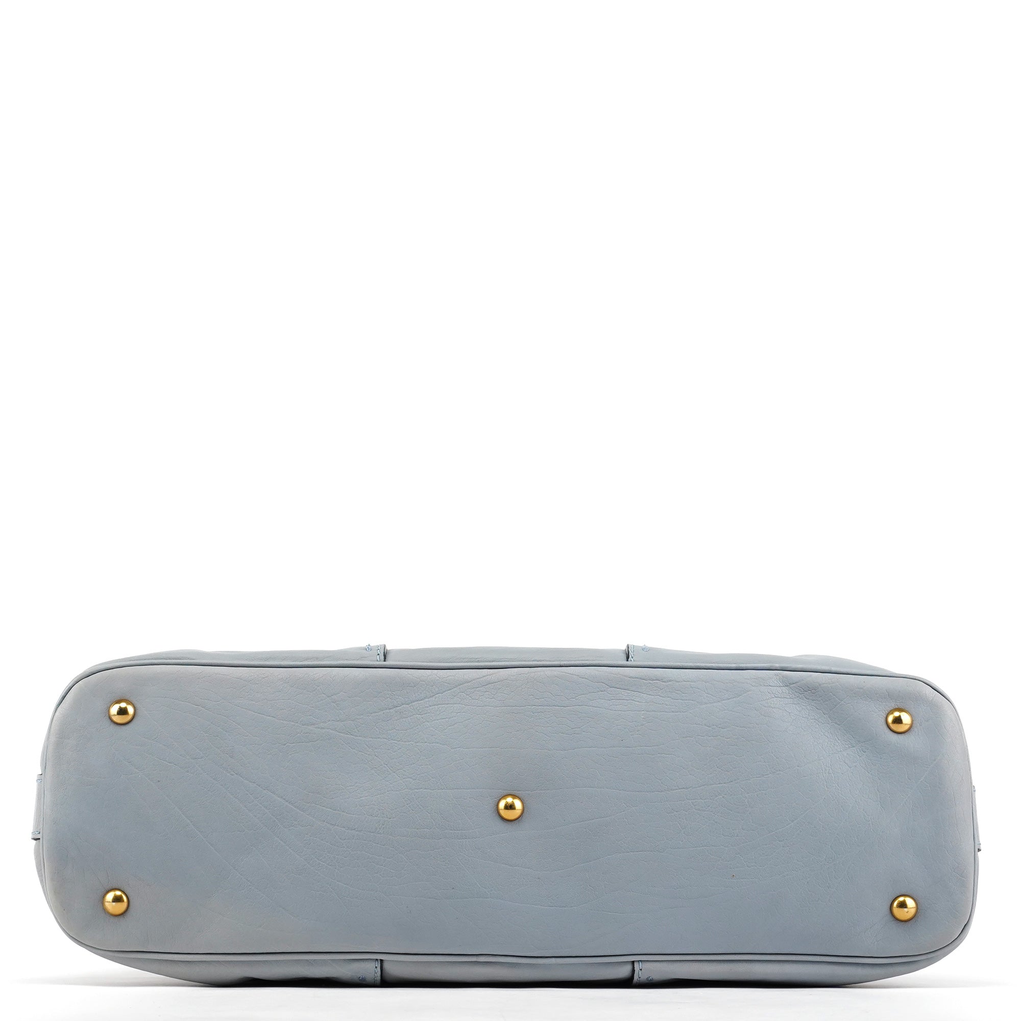 156464 Pale Blue Leather Muse Tote Bag
