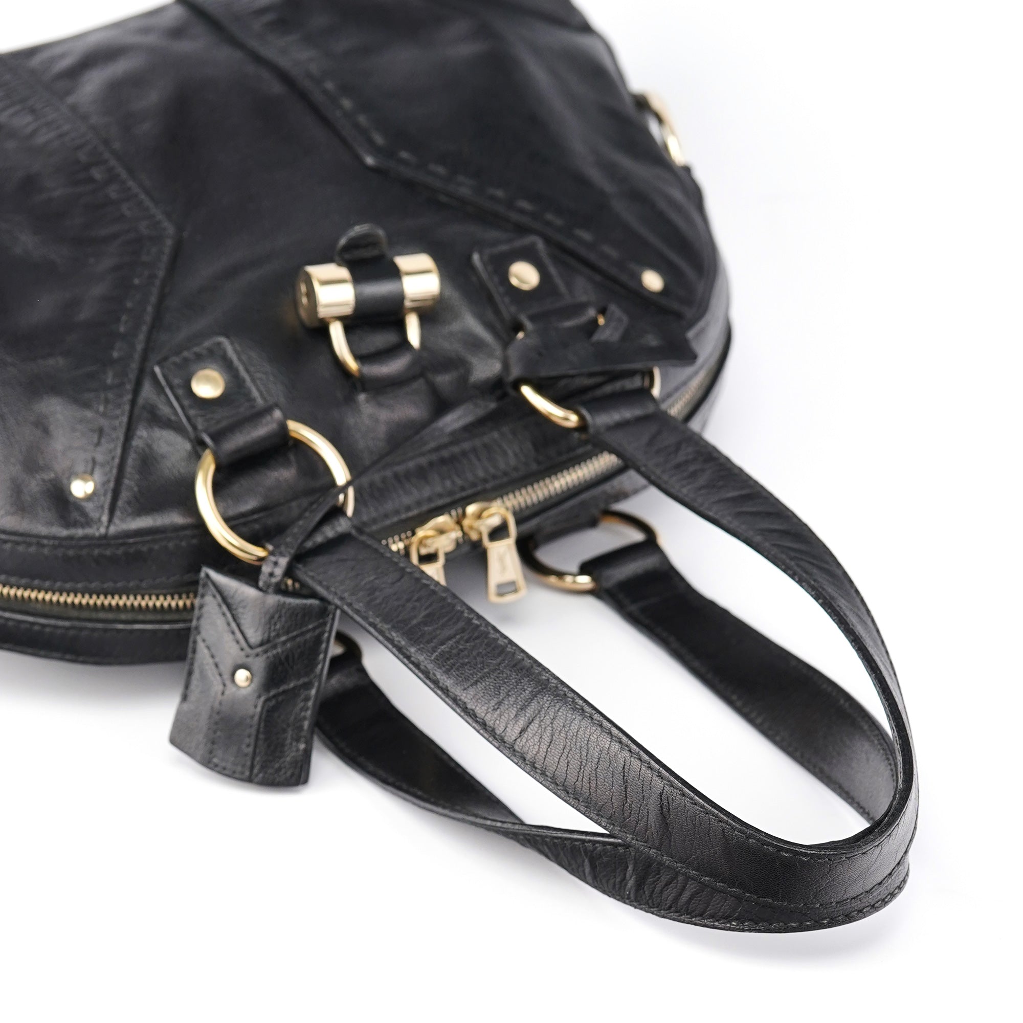 156465 Black Leather Muse Tote Bag